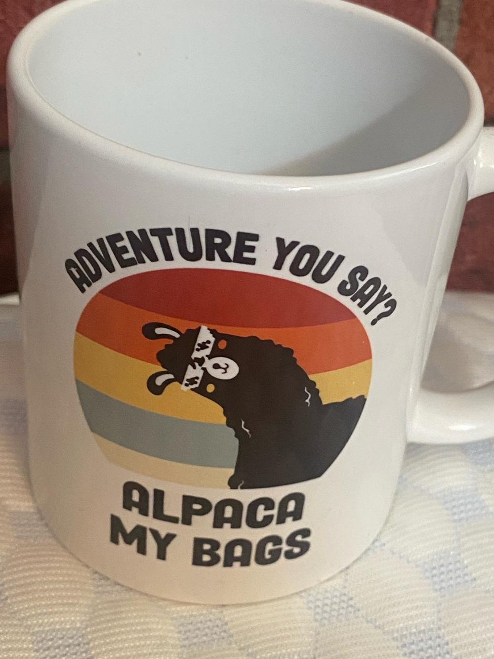 Travel Funny coffee tea mug animals White Ceramic Mug with Retro Alpaca Design -